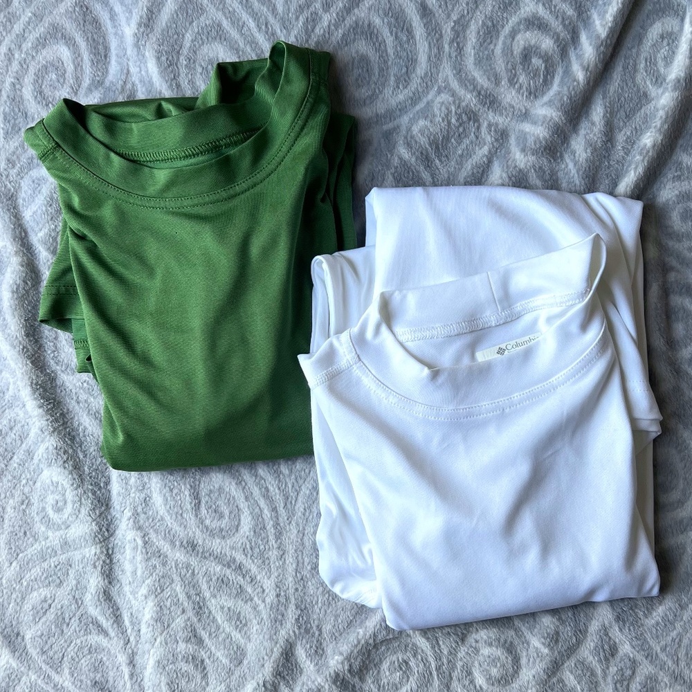 Men’s Columbia PFG Omni-Shield & Omni-Wick Shirts Size Large (Two Shirts)